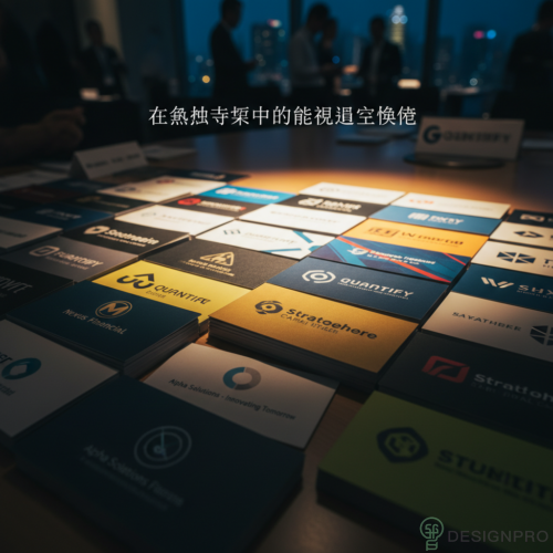 Close-up of a company logo designer singapore concept on a desk