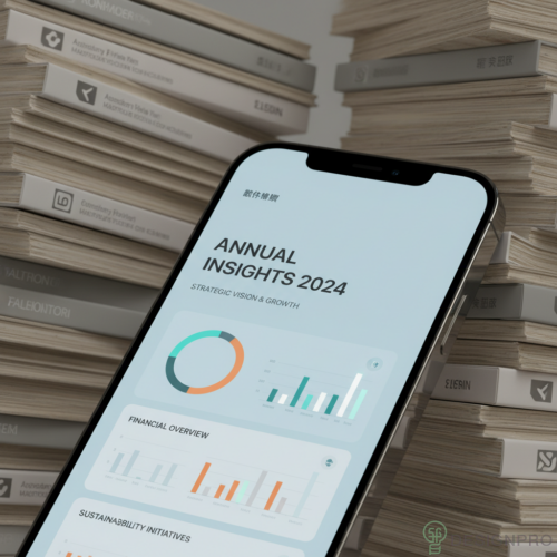 Mobile viewing of an annual reports design